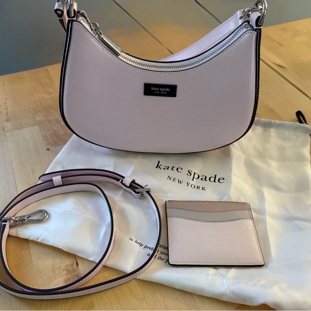 Kate Spade Pink Shoulder Bag with dust bag shoulder strap and wallet